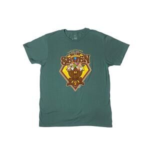 Disney Parks T-Shirt Fantasyland Fightin' Seven 7 Dwarfs Size Medium Green
